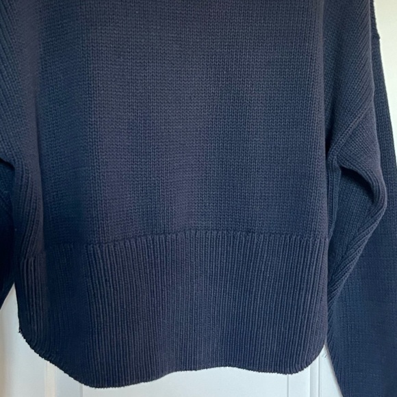 Tommy Jeans Logo Turtleneck Sweater Slouchy Navy Blue Urban Crop S/M READ GUC - Picture 5 of 14
